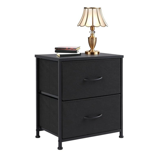 Nightstand with 2 Fabric Drawers, Small Dresser, Side Table, End Table, Bedside Table, Night Stands, Bedroom Furniture