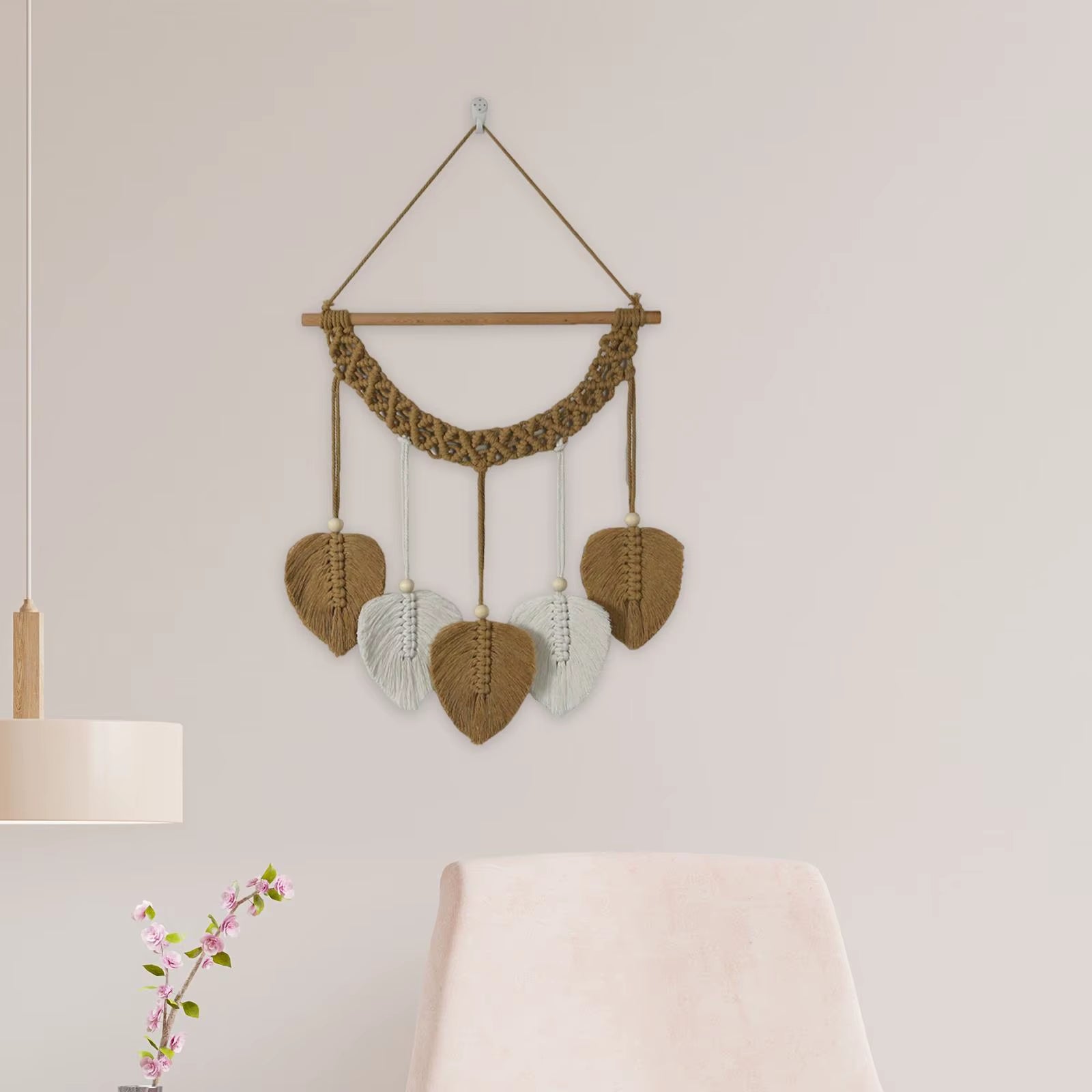 Picture Frames Decoration Hanging Photo Display Boho Macrame Wall Decor Picture Organizer for Teen Girls Cafe Bedroom Women