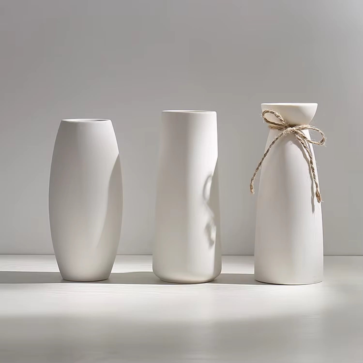 Minimalist Ceramic Flower Vase Room White Flower Ware Office Desktop Decorations Jar Ikebana Flowers Vase Nordic Vase Vase