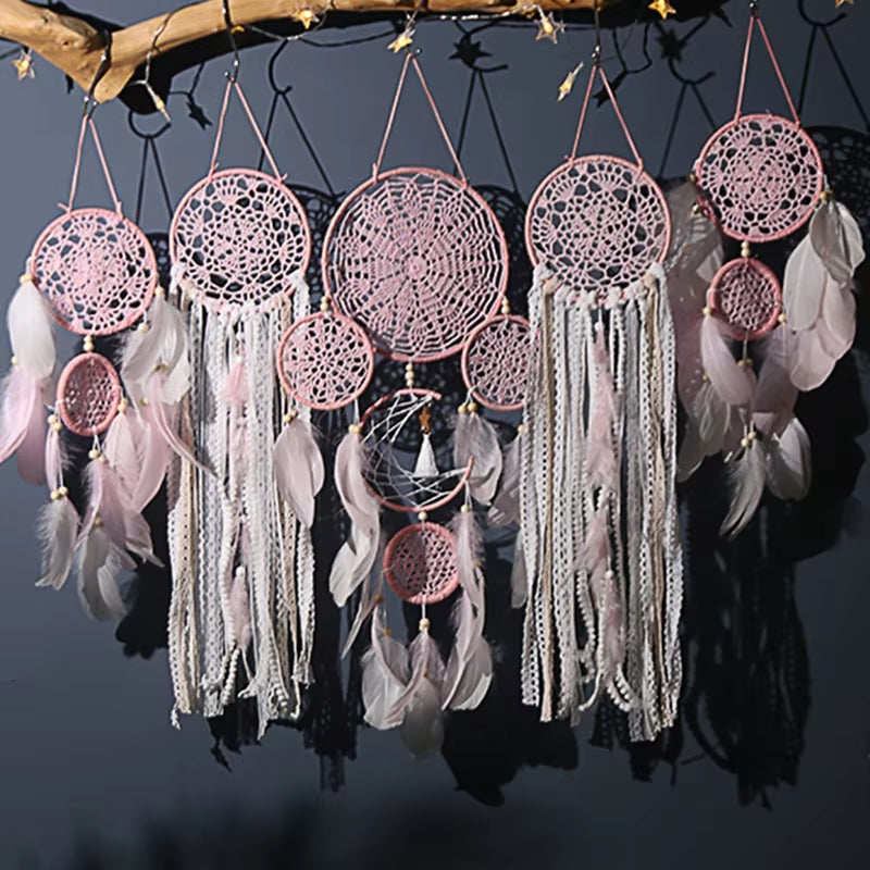 5Pcs/Set Dream Catchers Boho Home Decor Macrame Dream Catchers Wall Hangings Moon Ramadan Baby Nordic Room Kids Nursery Ornament