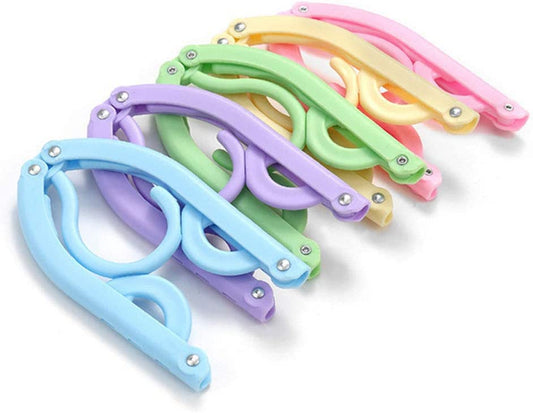 10 Pcs Foldable Plastic Travel Hangers for Clothes Organization