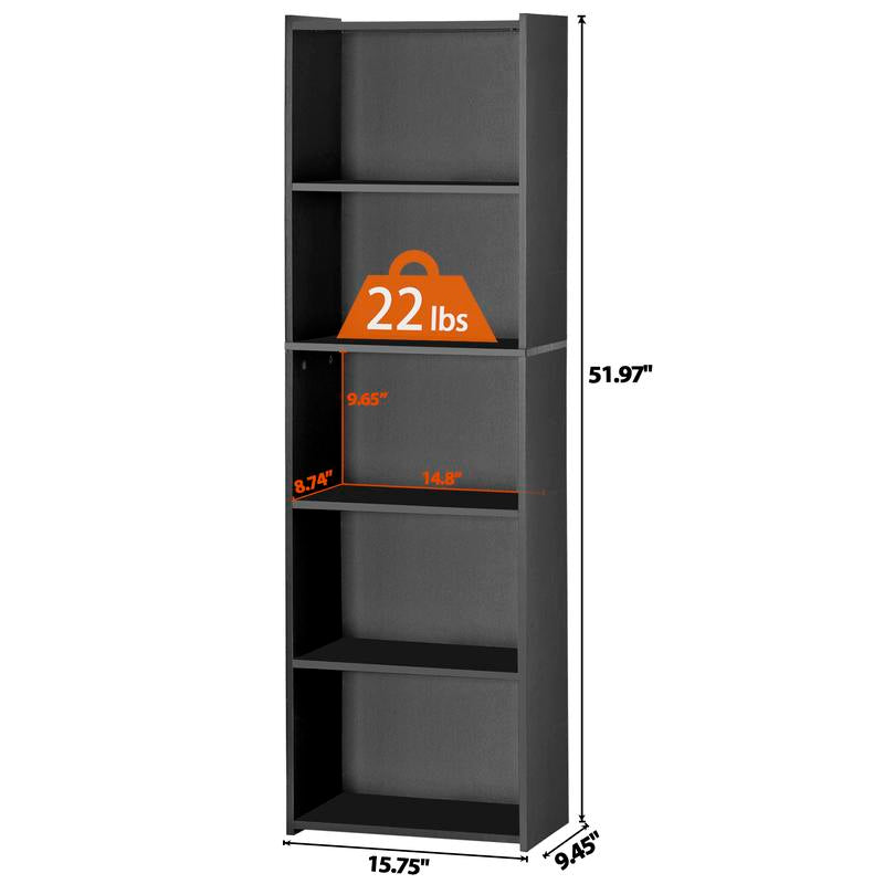 Segawe 5-Tier Bookshelf Bookcase – Multipurpose Storage for Home