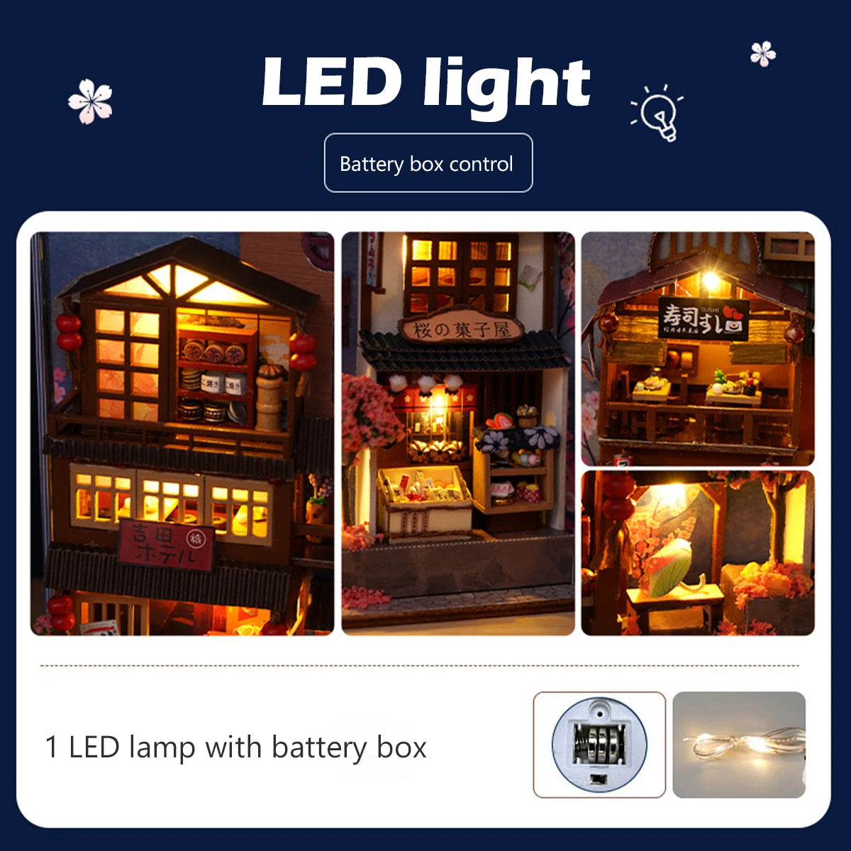 Wooden book nook kit with LED light perfect for birthday gifts