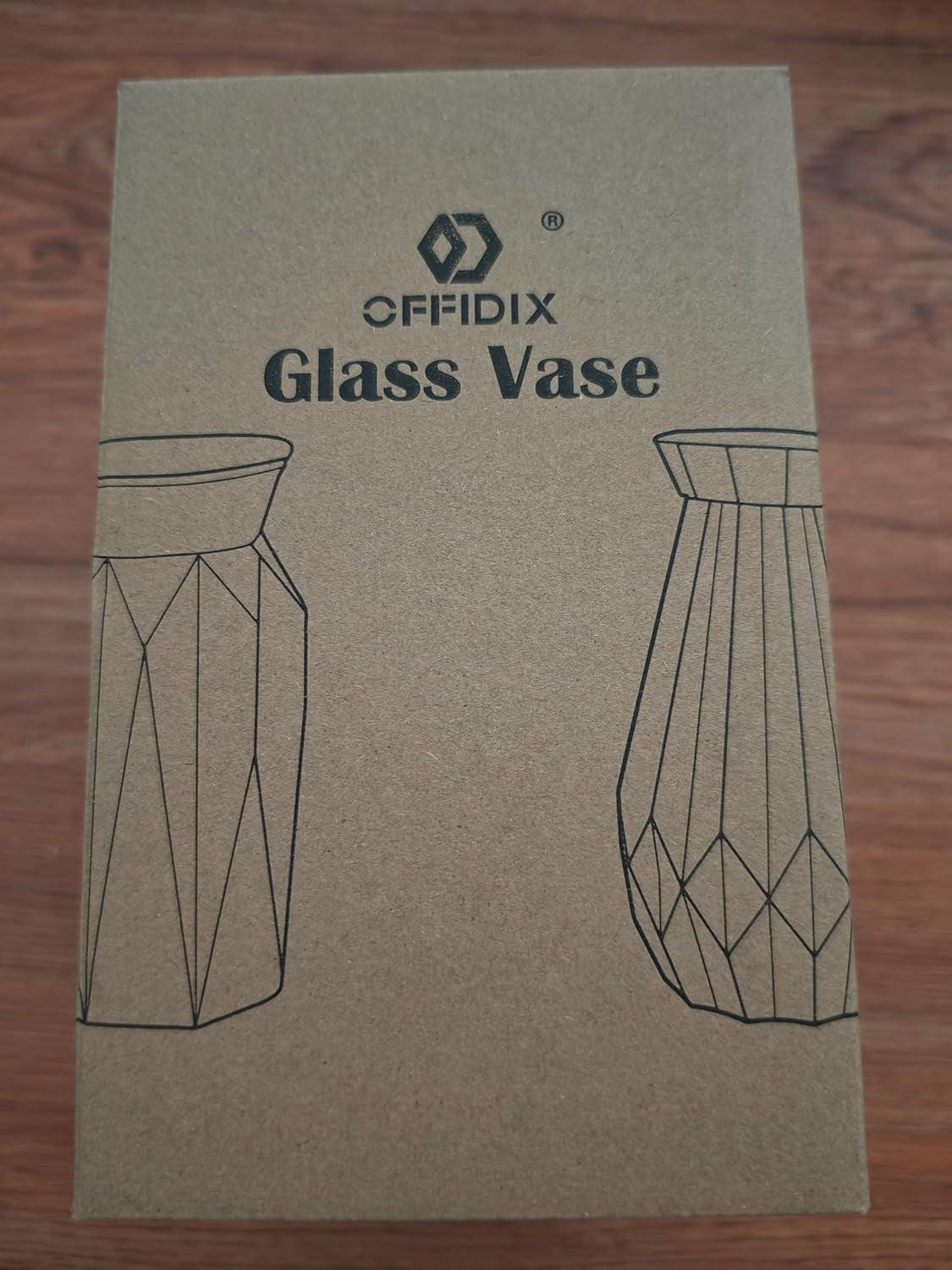 Glass Vase Gradient Multicolor with Geometric Faceted Design Art Decorative Flower Vase for Wedding, Dinning, Bookshelf, Home Decoration or Gift