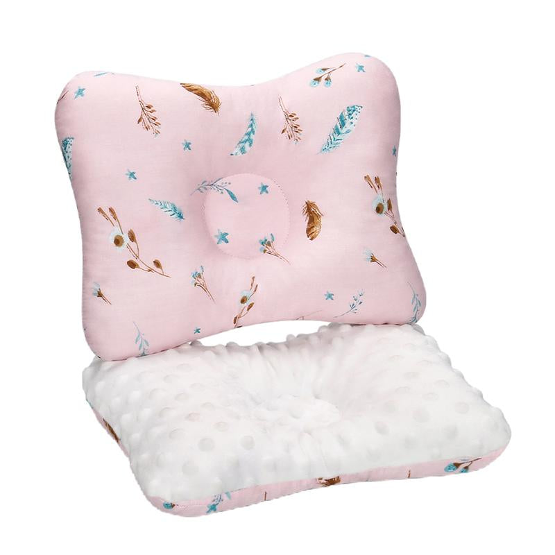 Baby Head Shaping Pillow - Soft Double Sided Anti-Roll Support for Newborns, Flat Head Prevention Function, Anti-Flat Design for Safe Sleeping Nursery Outdoorfun