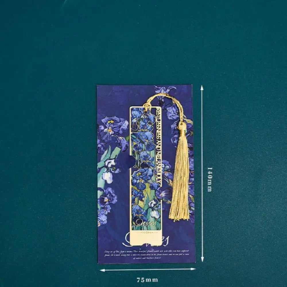Floral Painting Metal Bookmark Hollowed Brass Book Clip