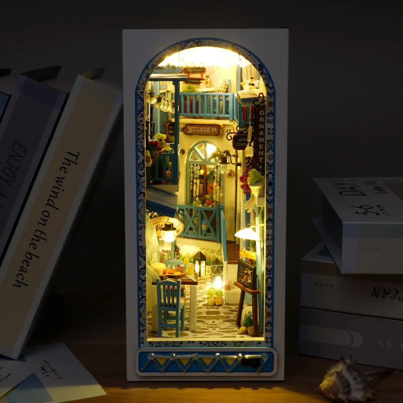 DIY Book Nook Kit Home Decor Micro Model with Light-Up Feature
