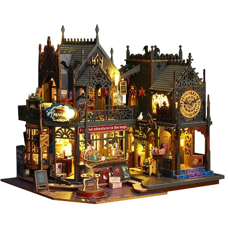 DIY Big Doll House Wooden Case Miniature Kit for Craft Lovers