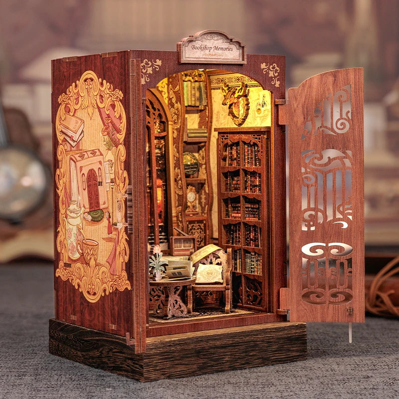 DIY Book Nook ‘Bookshop Memories’ with LED Light Miniature