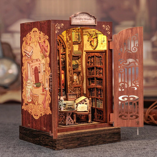 DIY Book Nook ‘Bookshop Memories’ with LED Light Miniature
