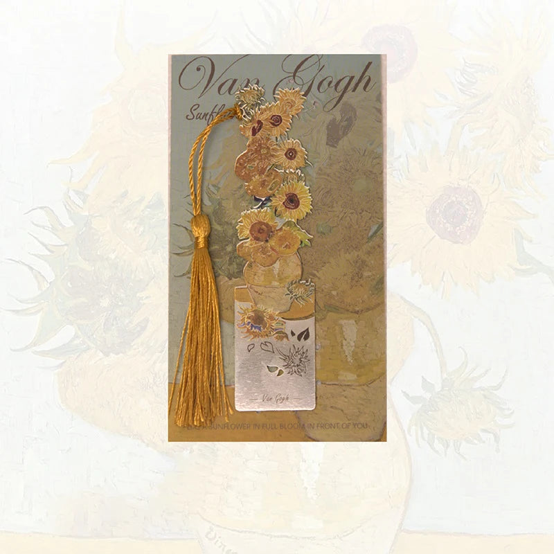 Floral Painting Metal Bookmark Hollowed Brass Book Clip