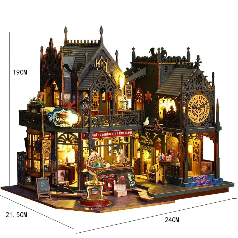 DIY Big Doll House Wooden Case Miniature Kit for Craft Lovers