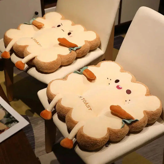 Simulation bread toast cushion with soft velvet fabric and thick cotton filling