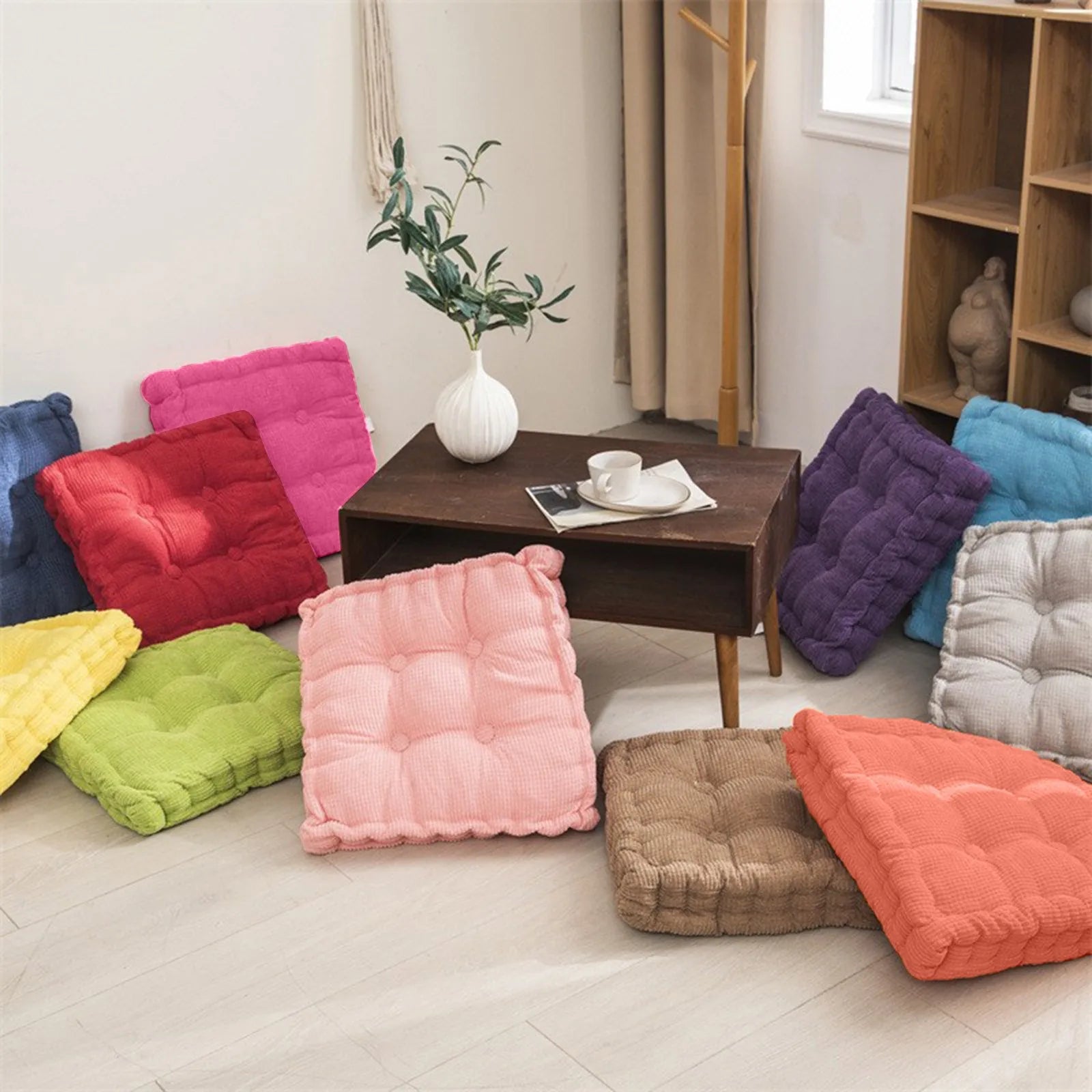 Thicken Square Corncob Tatami Cushion 40x40 cm Comfortable Cotton Seat 