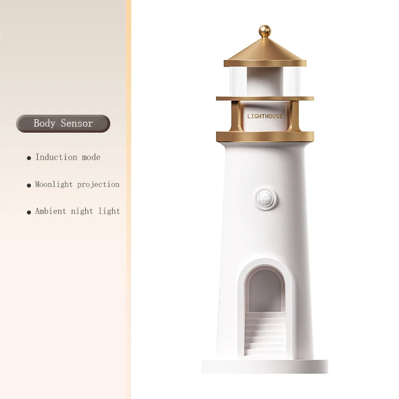 Floating Moon Lamp Projection Lighthouse Lamp – Magnetic Levitating Night Light Home Décor