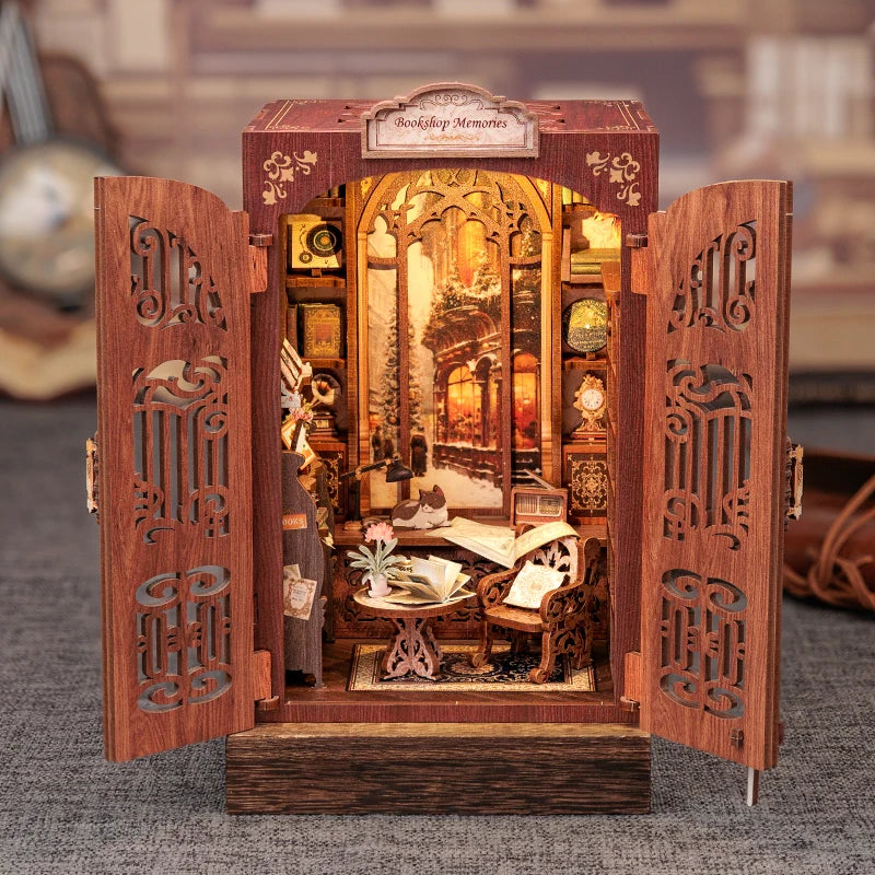 DIY Book Nook ‘Bookshop Memories’ with LED Light Miniature
