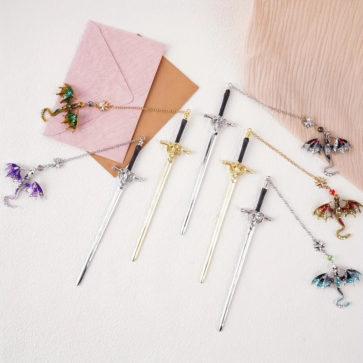 Alloy Sword Dragon Metal Bookmark for Books