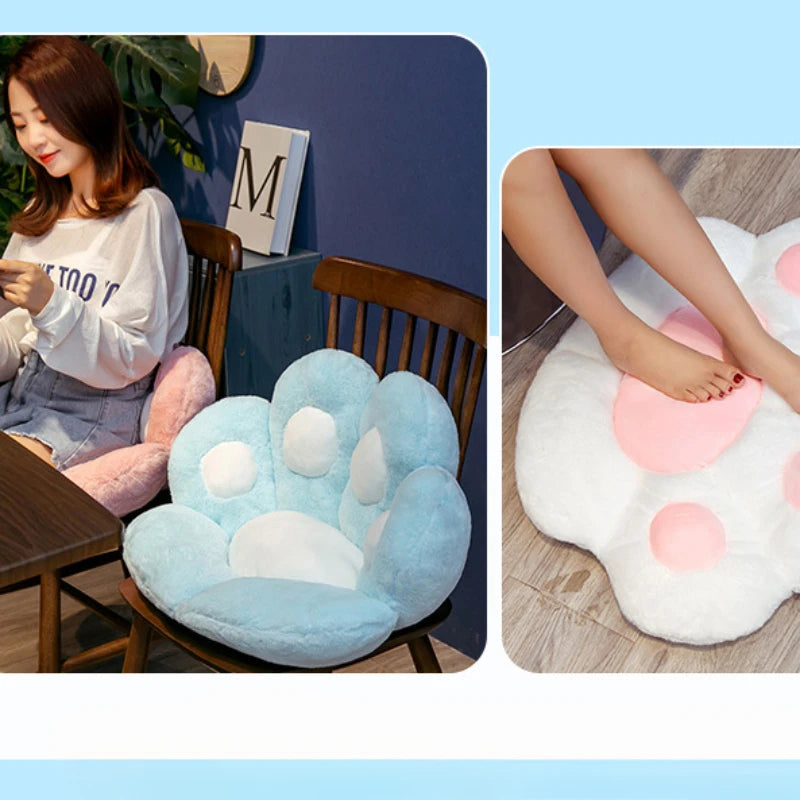 Plush cat paw chair cushion with soft padded design for cozy seating&nbsp;