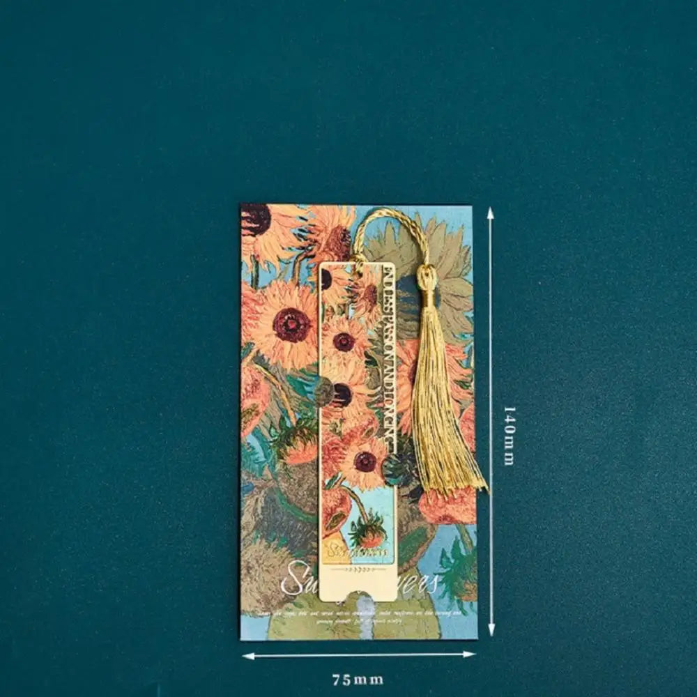 Floral Painting Metal Bookmark Hollowed Brass Book Clip