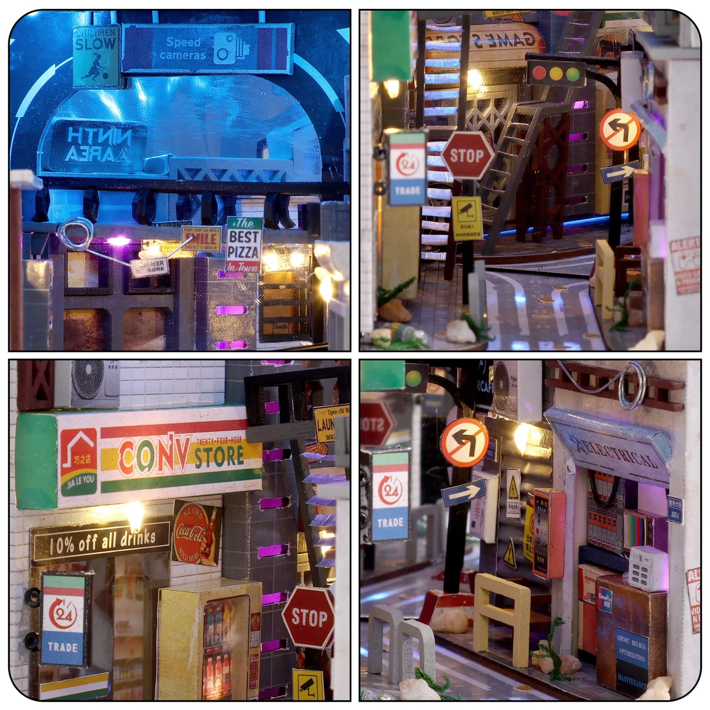 DIY 3D Book Nook Kit Mini Dollhouse with LED Light