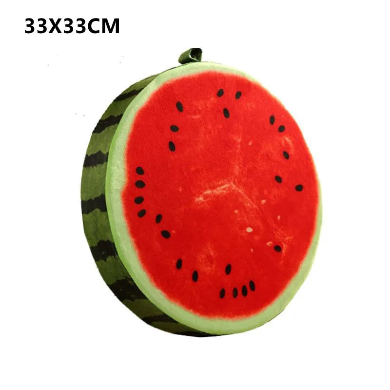 33cm round throw pillow with 3D fruit print design in plush fabric&nbsp;