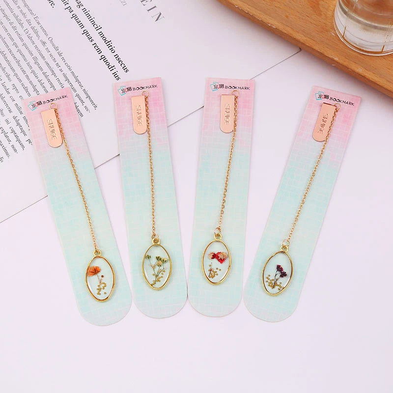 Floral Painting Metal Bookmark Hollowed Brass Book Clip