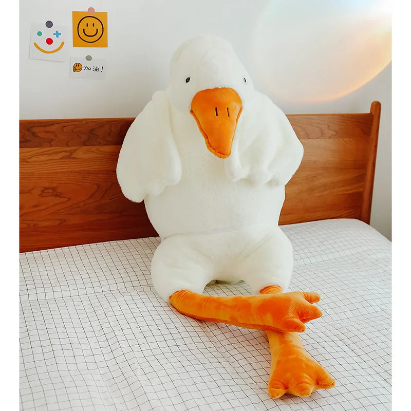 Lovely Big White Goose Throw Pillow – Plush Decorative Cushion for Home and Bedroom