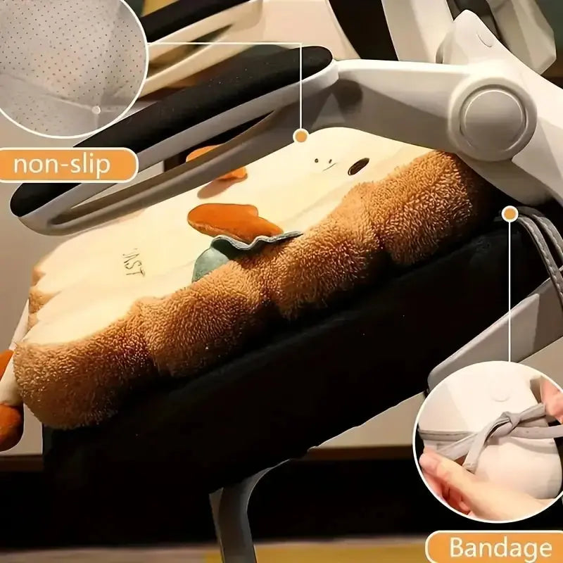 Simulation bread toast cushion with soft velvet fabric and thick cotton filling
