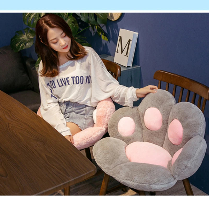 Plush cat paw chair cushion with soft padded design for cozy seating&nbsp;