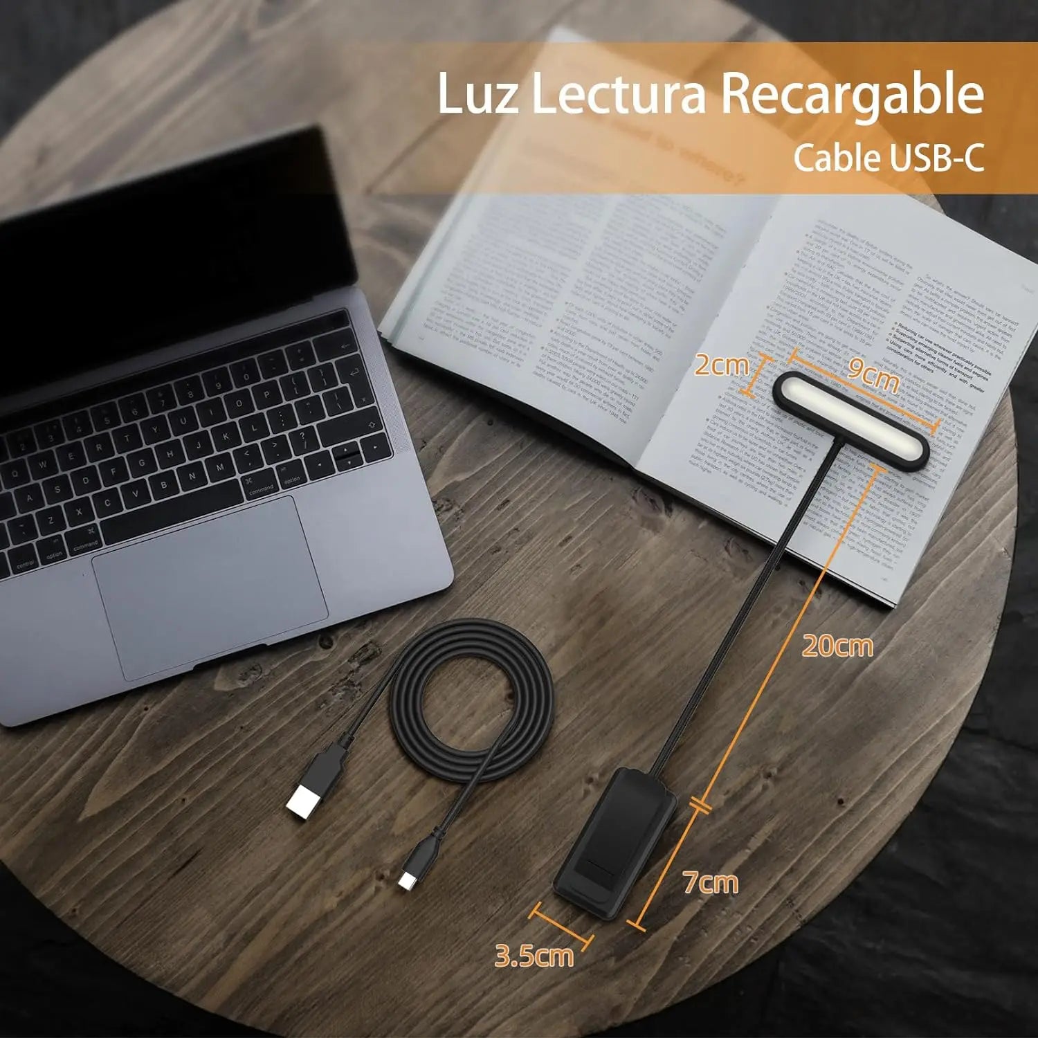 USB Rechargeable Reading Light in White, Black, and Pink Colors