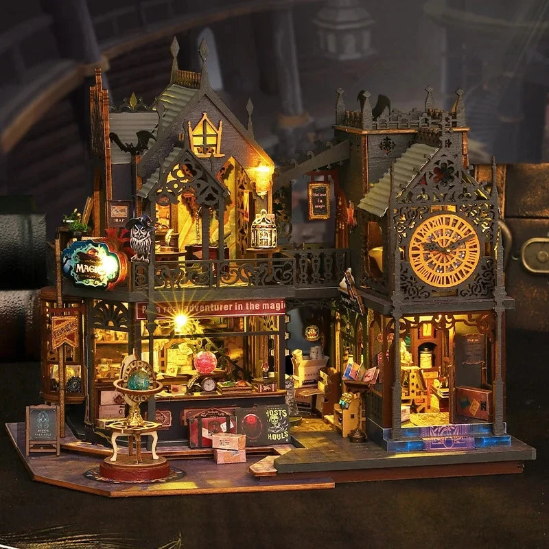 DIY Big Doll House Wooden Case Miniature Kit for Craft Lovers