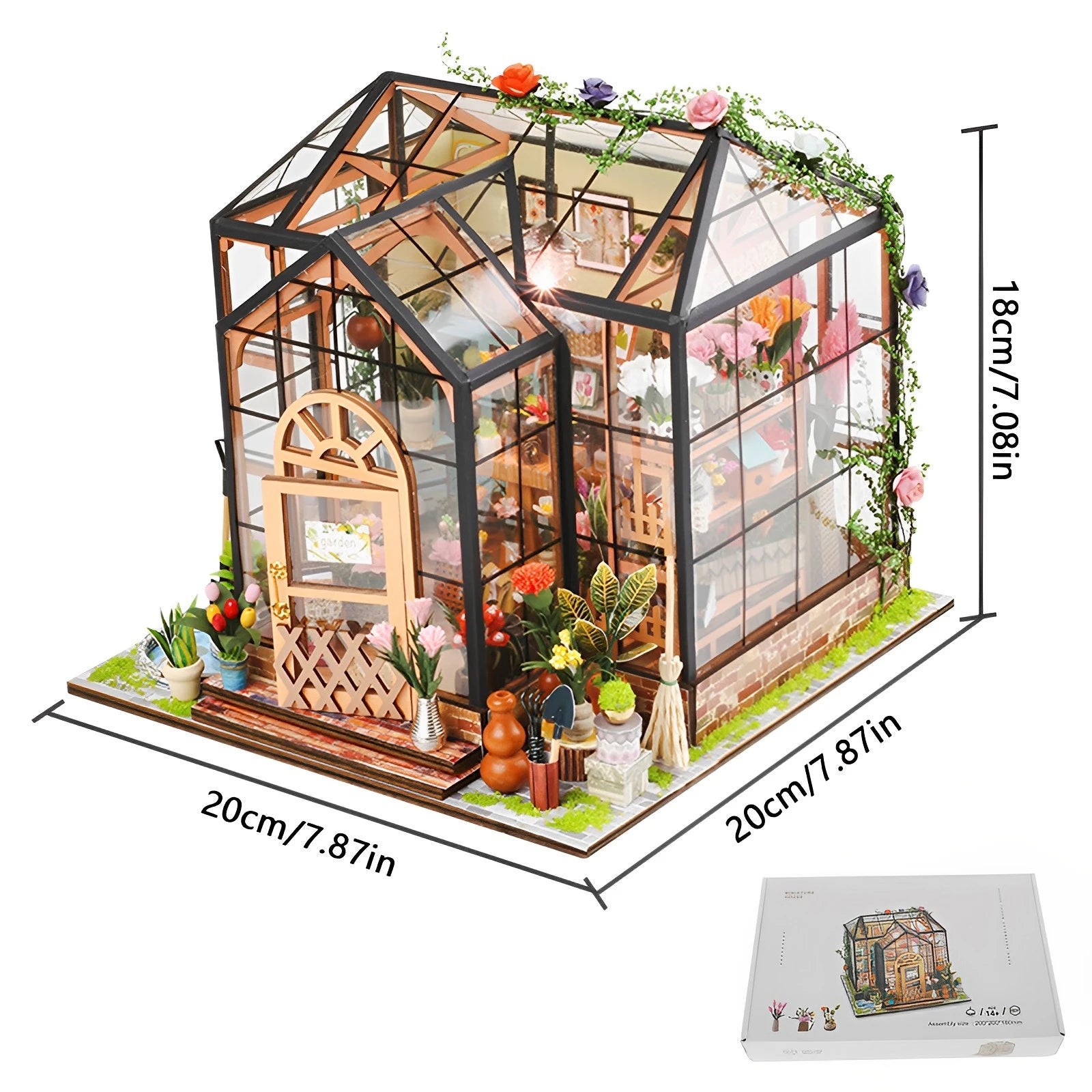 DIY Miniature Garden House Kit with LED Light and Accessories