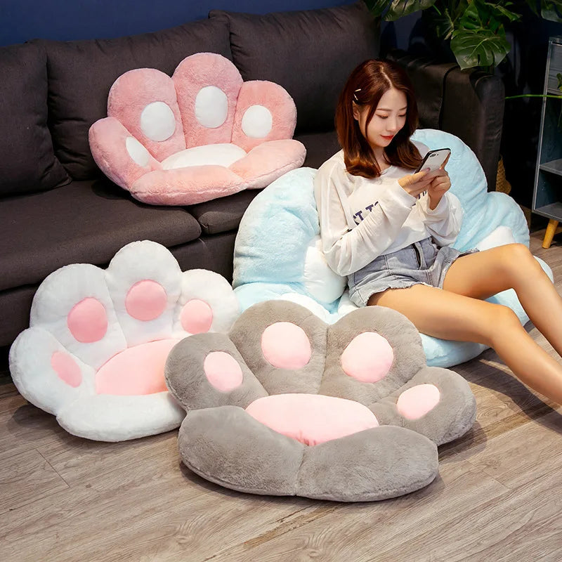 Plush cat paw chair cushion with soft padded design for cozy seating&nbsp;