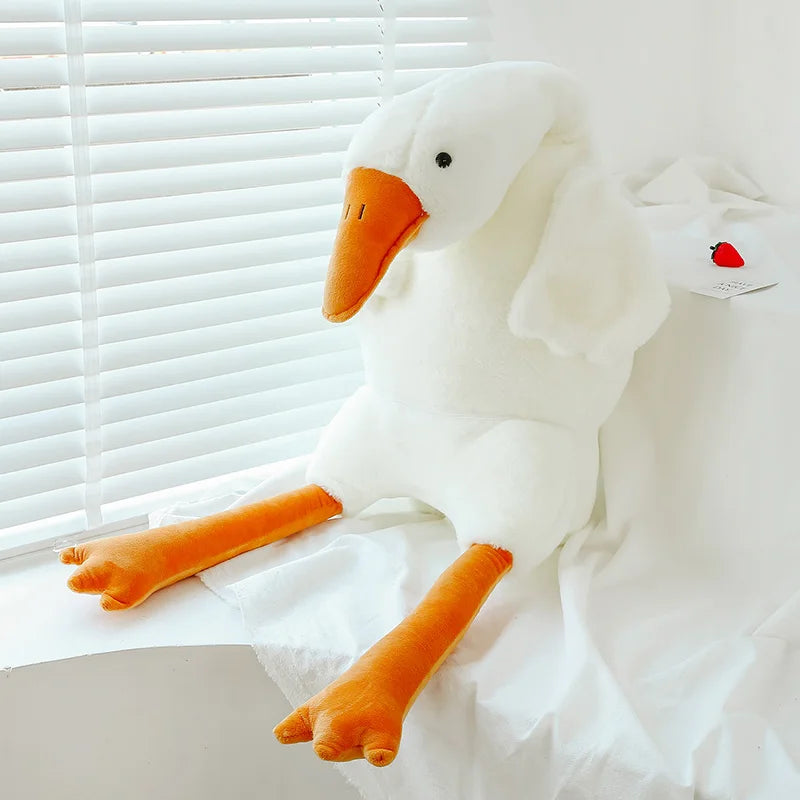 Lovely Big White Goose Throw Pillow – Plush Decorative Cushion for Home and Bedroom