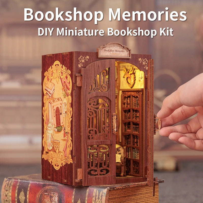 DIY Book Nook ‘Bookshop Memories’ with LED Light Miniature