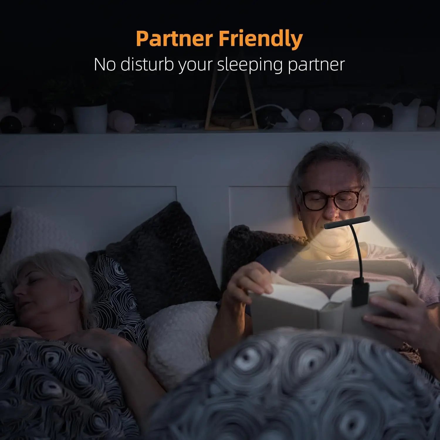 USB Rechargeable Reading Light in White, Black, and Pink Colors