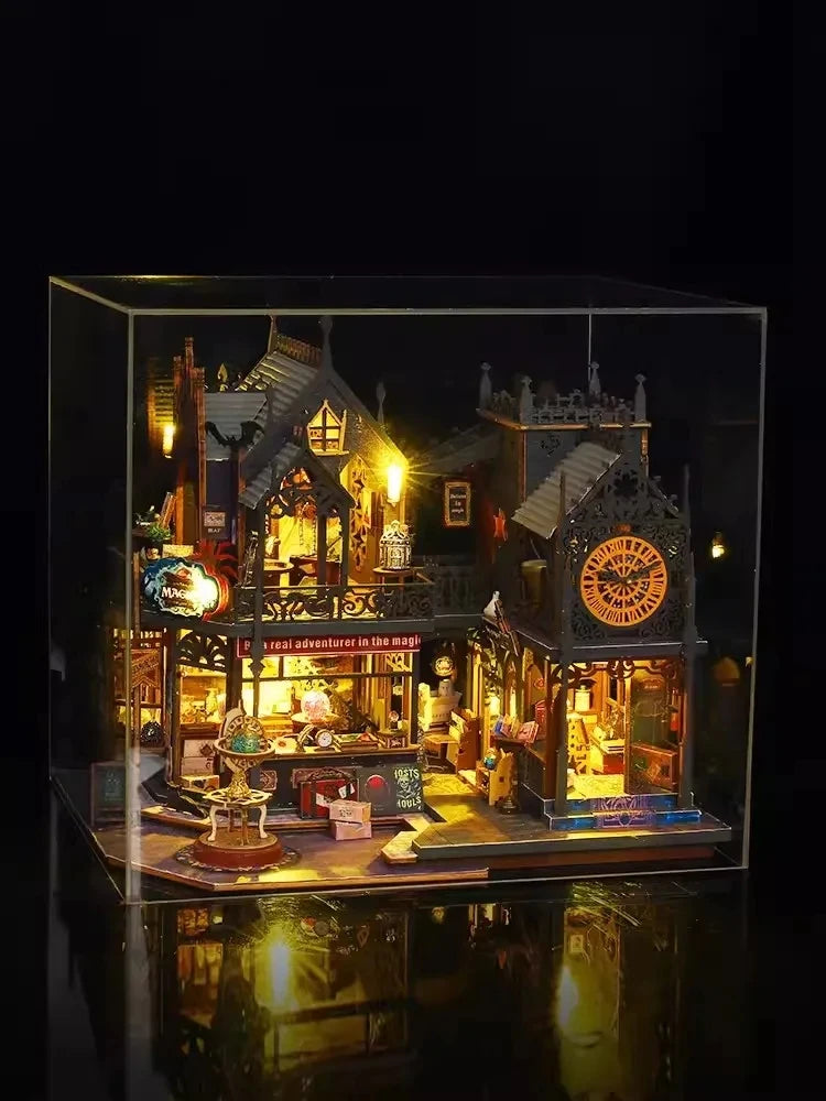 DIY Big Doll House Wooden Case Miniature Kit for Craft Lovers