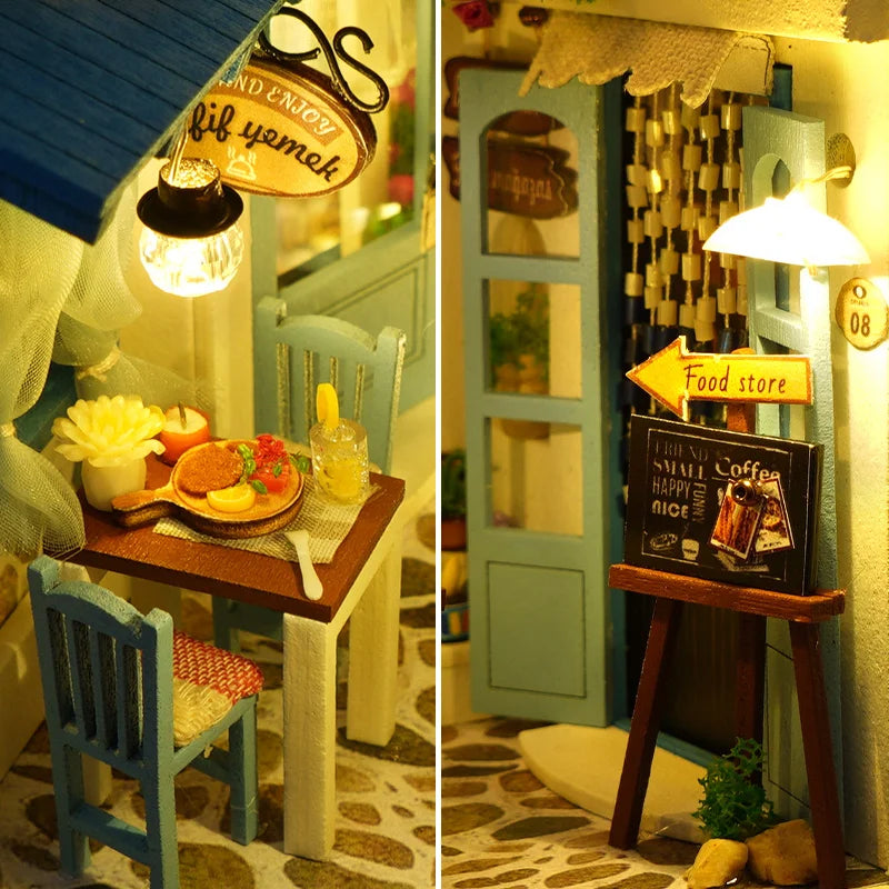 DIY Book Nook Kit Home Decor Micro Model with Light-Up Feature