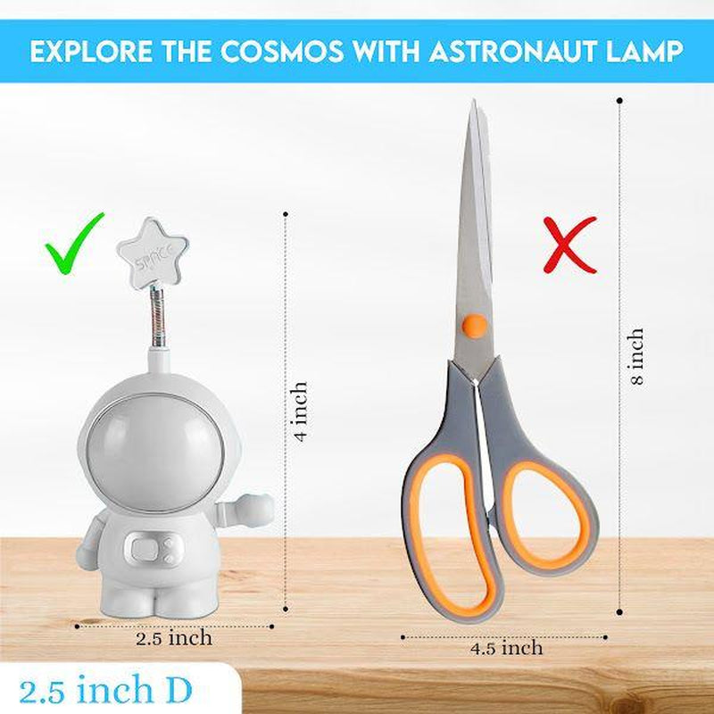 Eliberu Totalsells Astronaut Lamp Led Desk Lamp Book Reading Light Astronauta Star Galaxy Light Cute Desk Accessories Desk Lamp for College Dorm Room Friendship Lamps - White