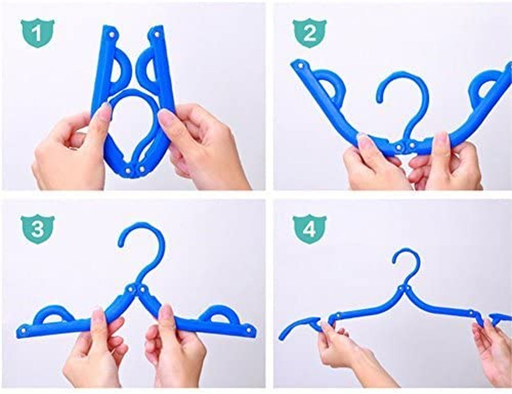10 Pcs Foldable Plastic Travel Hangers for Clothes Organization