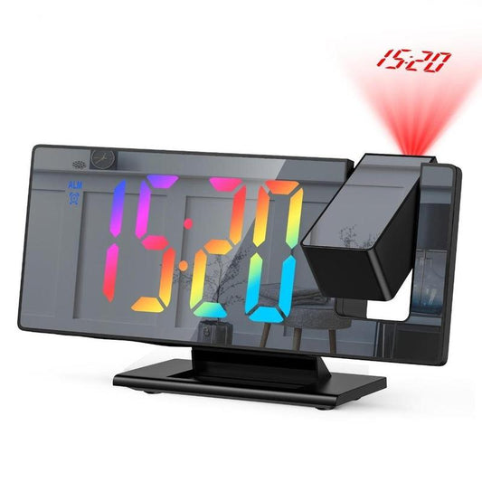 180° Arm Projection Alarm Clock, 1 Count USB Plug-In Digital Alarm Clock, Snooze Table Clock, 12/24H Projector Led Clock, Digital Clock, Home Decor