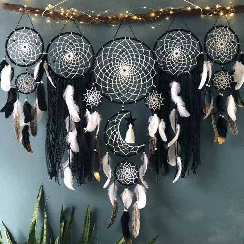 5Pcs/Set Dream Catchers Boho Home Decor Macrame Dream Catchers Wall Hangings Moon Ramadan Baby Nordic Room Kids Nursery Ornament
