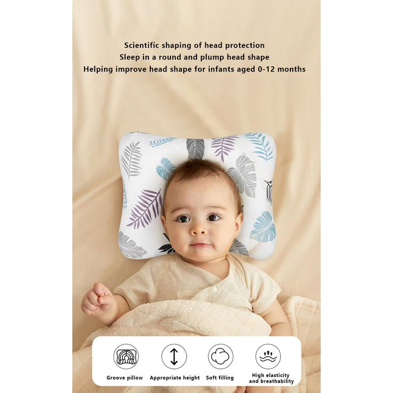 Baby Head Shaping Pillow - Soft Double Sided Anti-Roll Support for Newborns, Flat Head Prevention Function, Anti-Flat Design for Safe Sleeping Nursery Outdoorfun
