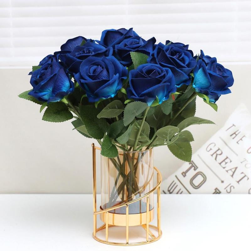 Artificial Rose Flowers - 12-Piece DIY Spring Decorative Bouquet for Wedding Centerpieces and Home Decor