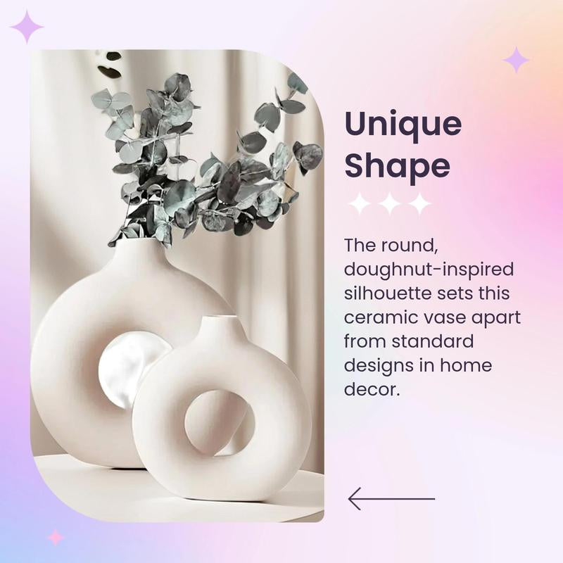 Modern Ceramic Vase Without Flower for Home Decor