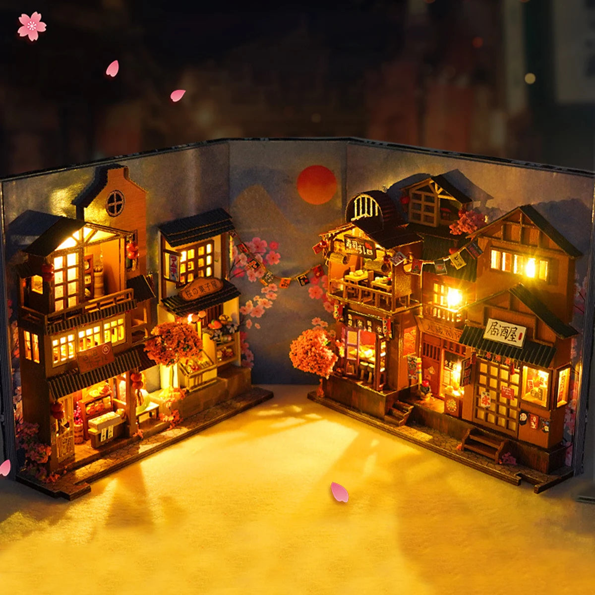Wooden book nook kit with LED light perfect for birthday gifts