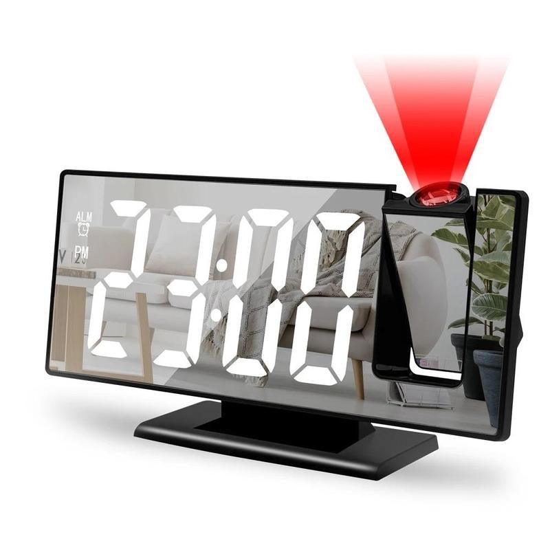180° Arm Projection Alarm Clock, 1 Count USB Plug-In Digital Alarm Clock, Snooze Table Clock, 12/24H Projector Led Clock, Digital Clock, Home Decor