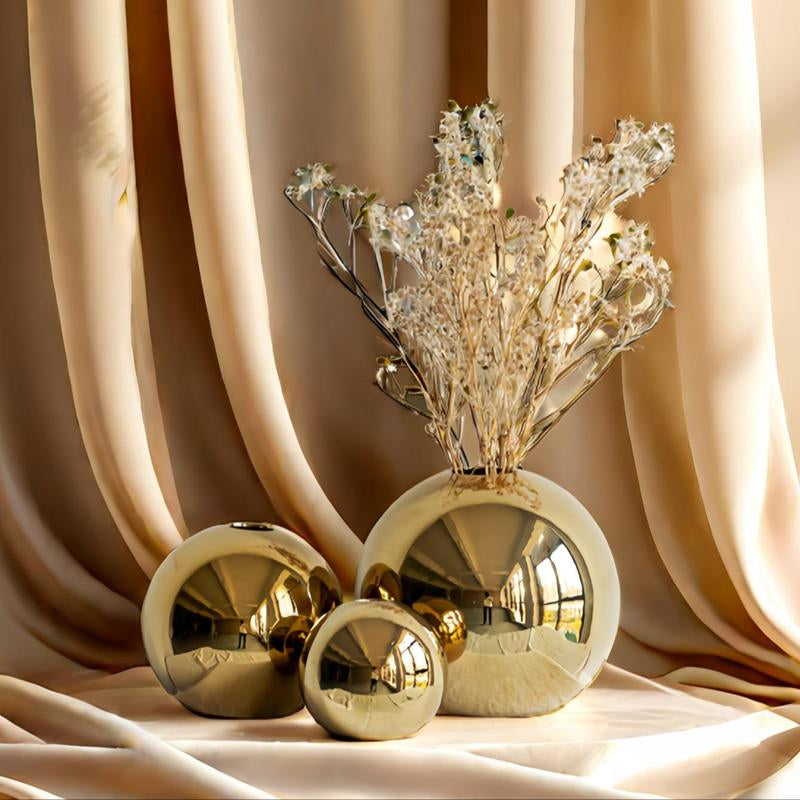 Ball Shaped Ceramic Vase Modern Home Decor
