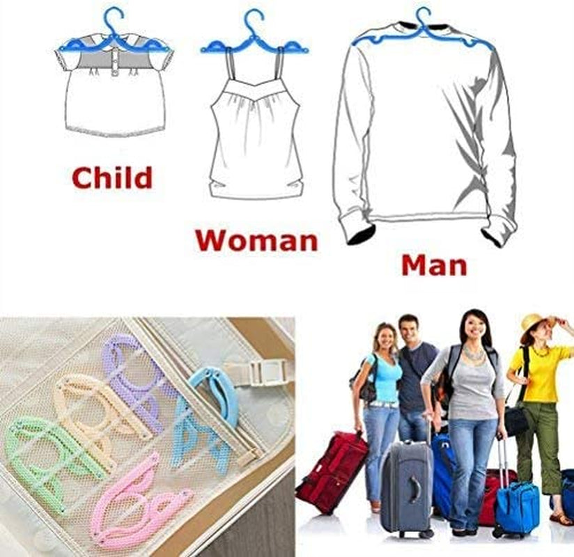 10 Pcs Foldable Plastic Travel Hangers for Clothes Organization