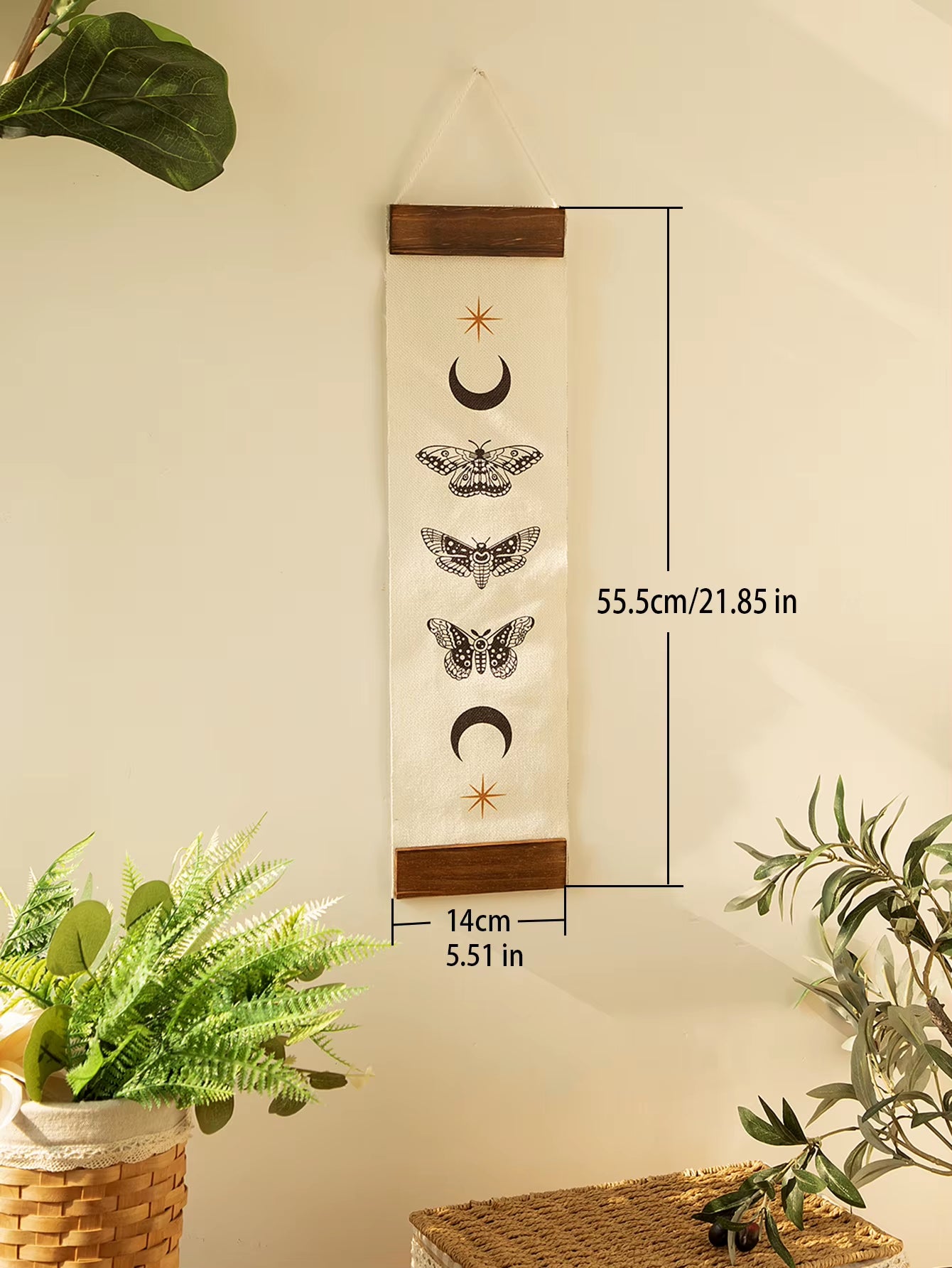 Butterfly Moon Phase Tapestry Boho Home Decoration Wall Decor Room Decors Aesthetic Macrame Bedroom Wall Hanging Decoration Gift